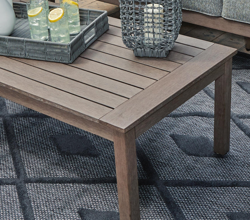 Hillside Barn Outdoor Sofa and Loveseat with Coffee Table in Gray/Brown - PKG021259