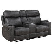 Hirah Motion Loveseat w/Console & USB Port - LV02571