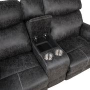 Hirah Motion Loveseat w/Console & USB Port - LV02571