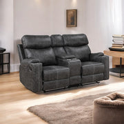Hirah Motion Loveseat w/Console & USB Port - LV02571