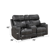 Hirah Motion Loveseat w/Console & USB Port - LV02571