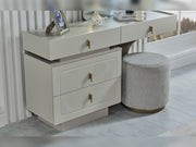 Hisar Bedroom (Queen Frame With Headboard & Dresser With Mirror & Ottoman & 2 Nightstand) - 200-MUM-HIS-150-QUE-SET