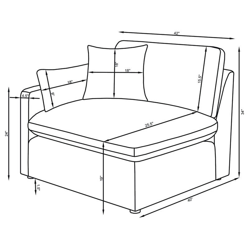 Hobson 4-piece Upholstered Modular Sectional Sofa Charcoal - 551455-SETB