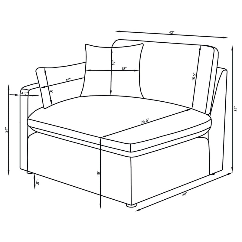 Hobson 4-piece Upholstered Modular Sectional Sofa Ivory - 551451-SETB