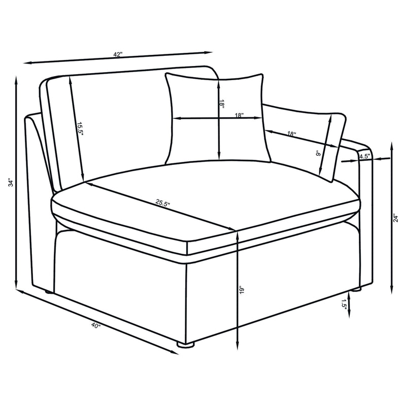 Hobson 5-piece Upholstered Modular Sectional Sofa Charcoal - 551455-SETA