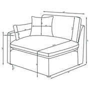 Hobson 5-piece Upholstered Modular Sectional Sofa Ivory - 551451-SETA