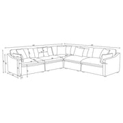 Hobson 5-piece Upholstered Modular Sectional Sofa Ivory - 551451-SETA