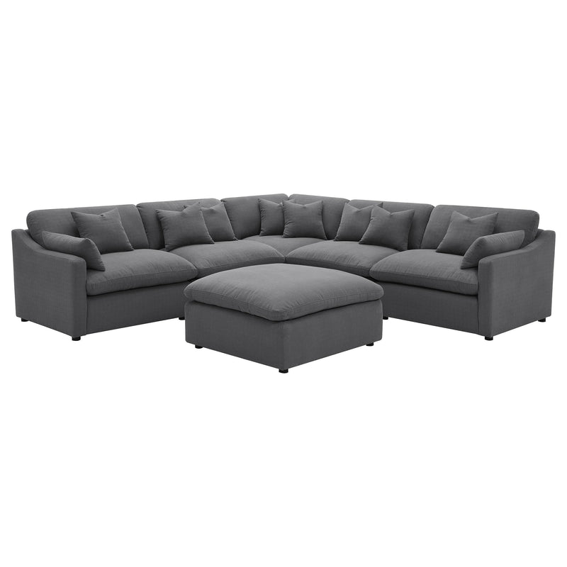 Hobson 6-piece Upholstered Modular Sectional Sofa Charcoal - 551455-SET
