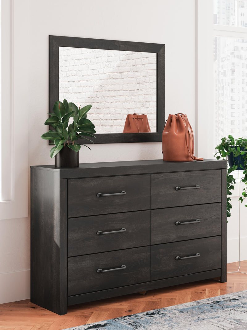 Hollivern Dark Gray Dresser and Mirror - PCB2108B1