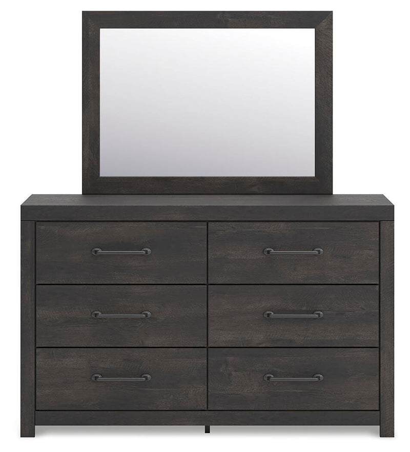 Hollivern Dark Gray Dresser and Mirror - PCB2108B1