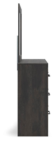Hollivern Dark Gray Dresser and Mirror - PCB2108B1