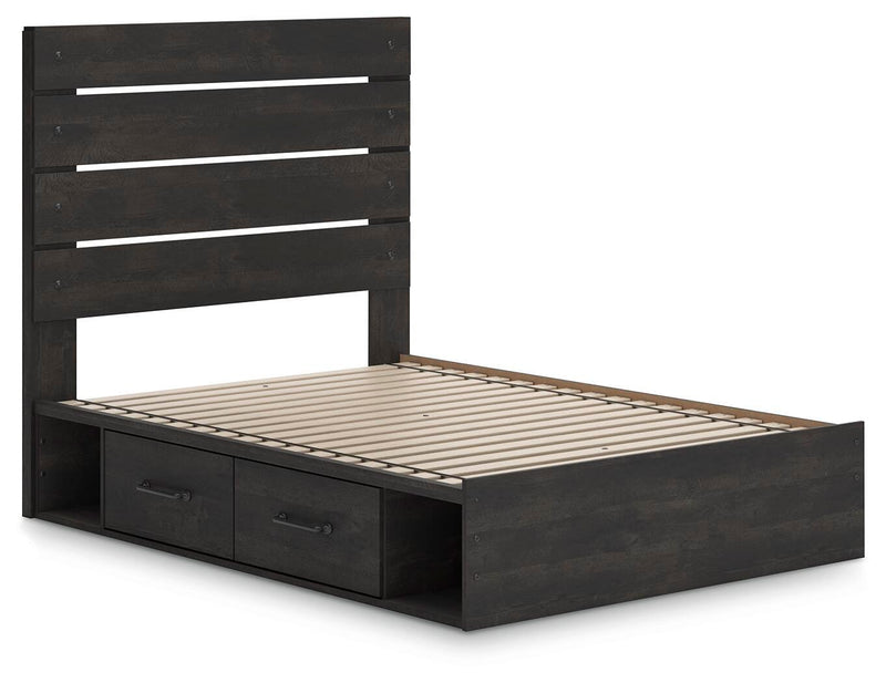 Hollivern Dark Gray Full Panel Bed with Storage - PCB2108B16