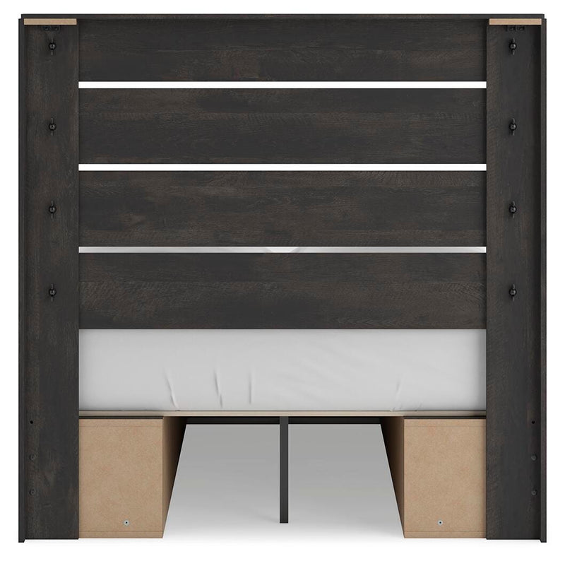 Hollivern Dark Gray Full Panel Bed with Storage - PCB2108B16
