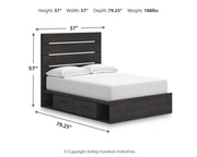Hollivern Dark Gray Full Panel Storage Bed - PCB2108B15