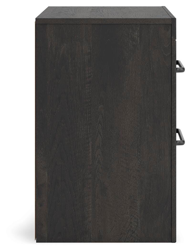 Hollivern Dark Gray Queen Panel Bed, Dresser, Mirror and Nightstand - PCB2108B25