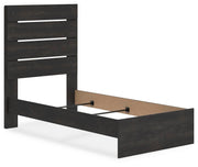 Hollivern Dark Gray Twin Panel Bed, Dresser and Mirror - PCB2108B13