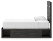 Hollivern Dark Gray Twin Panel Bed with Storage - PCB2108B18