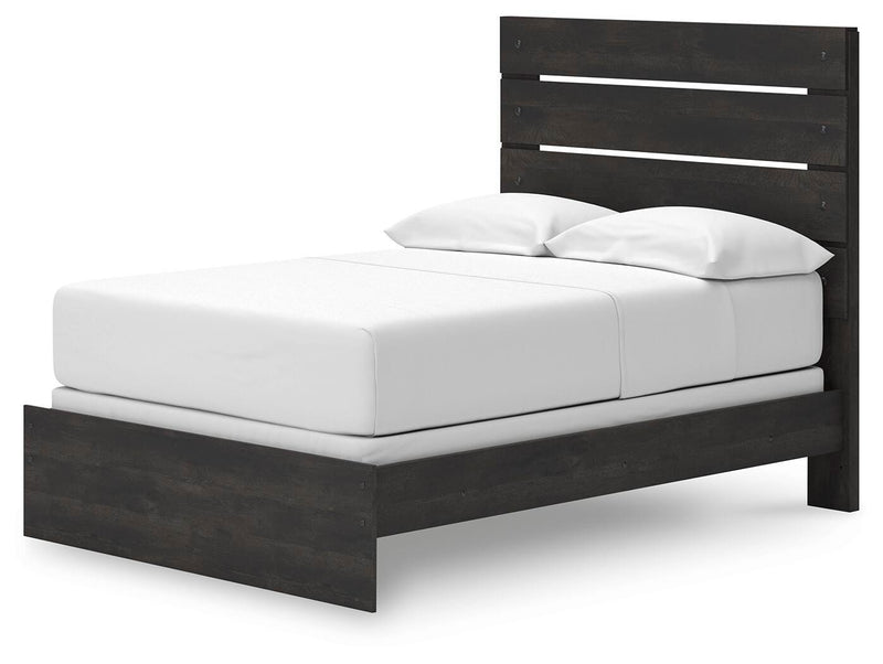 Hollivern Full Panel Bed, Dresser, Mirror and Chest in Dark Gray - PKG021602