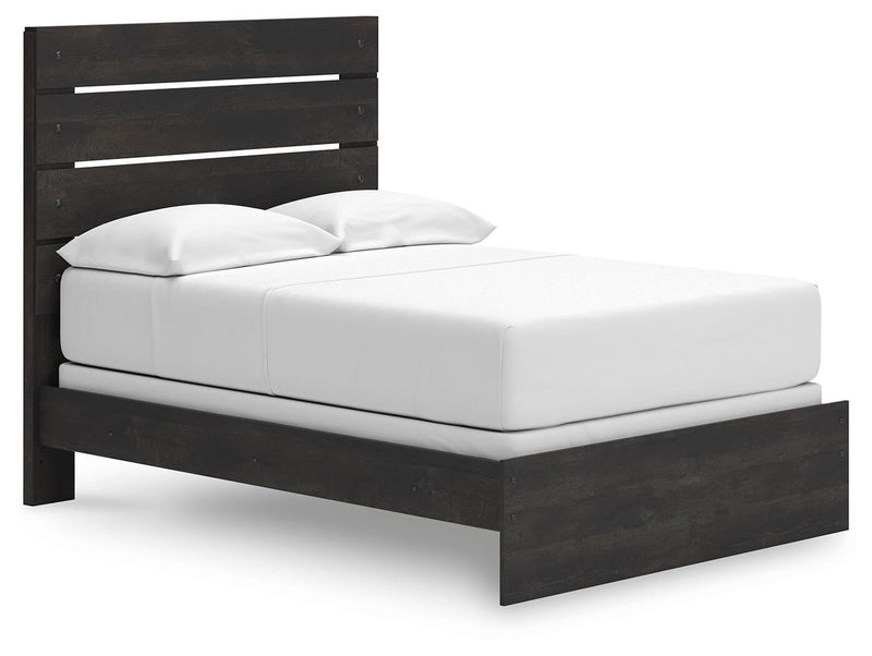 Hollivern Full Panel Bed, Dresser, Mirror and Nightstand in Dark Gray - PKG021601