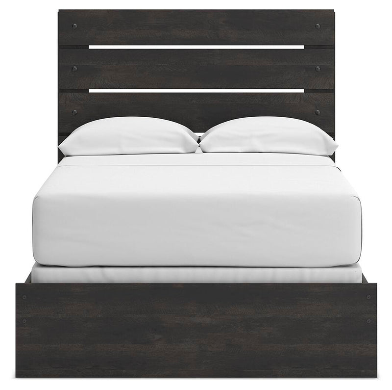 Hollivern Full Panel Bed, Dresser, Mirror, Chest and 2 Nightstands in Dark Gray - PKG021600