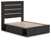 Hollivern Full Panel Bed with Storage, Dresser and Nightstand in Dark Gray - PKG021653