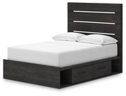 Hollivern Full Panel Bed with Storage, Dresser, Mirror, Chest and 2 Nightstands in Dark Gray - PKG021648