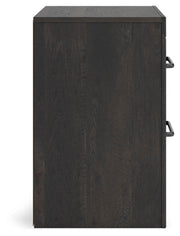 Hollivern Full Panel Bed with Storage, Dresser, Mirror, Chest and 2 Nightstands in Dark Gray - PKG021648