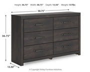 Hollivern Full Panel Storage Bed and Dresser in Dark Gray - PKG021636