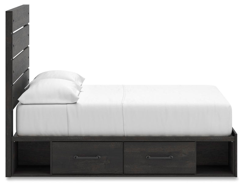 Hollivern Full Panel Storage Bed and Dresser in Dark Gray - PKG021636