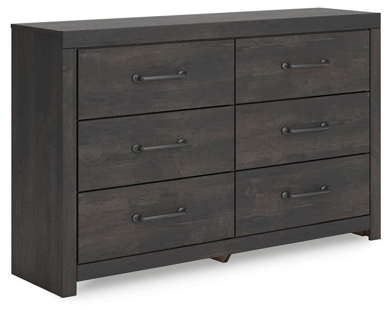 Hollivern Full Panel Storage Bed and Dresser in Dark Gray - PKG021636