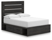 Hollivern Full Panel Storage Bed, Dresser and Mirror in Dark Gray - PKG021630