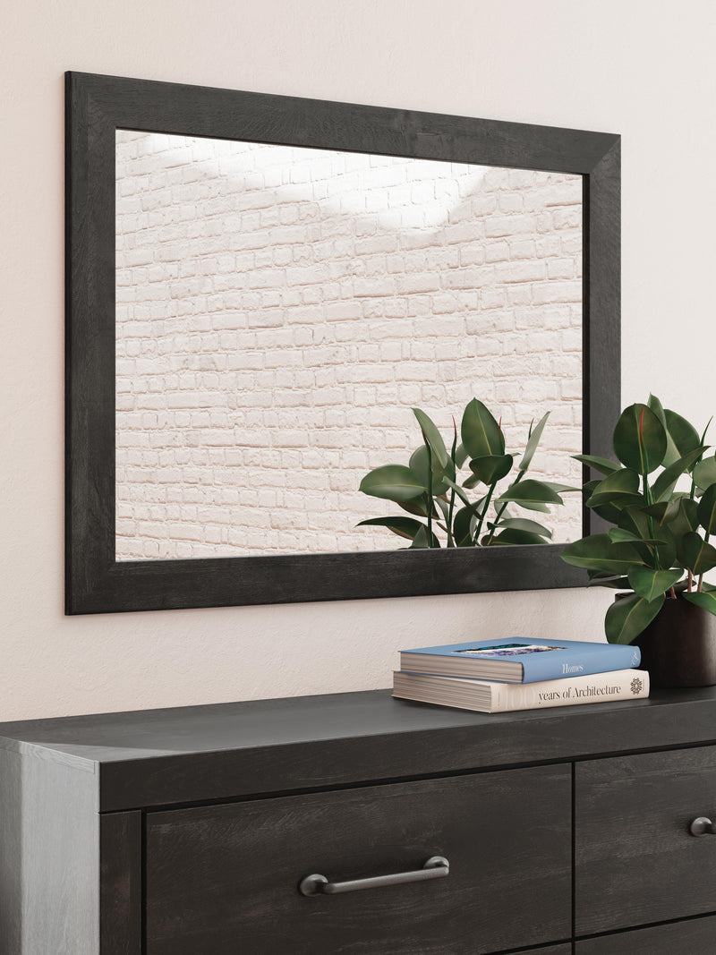 Hollivern Full Panel Storage Bed, Dresser and Mirror in Dark Gray - PKG021630
