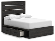 Hollivern Full Panel Storage Bed, Dresser and Nightstand in Dark Gray - PKG021637