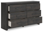 Hollivern Full Panel Storage Bed, Dresser and Nightstand in Dark Gray - PKG021637