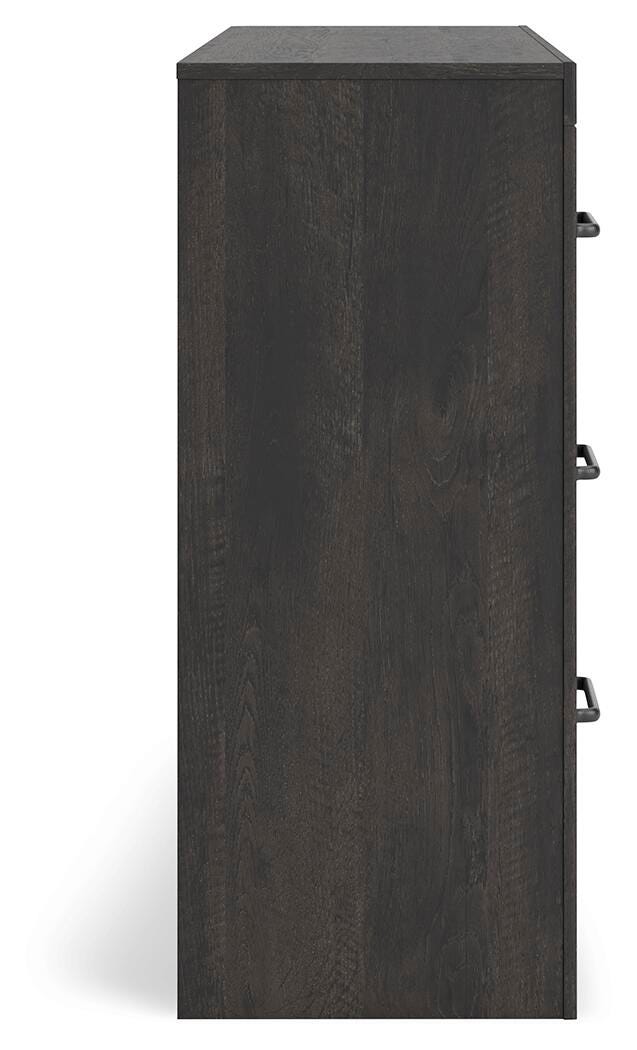 Hollivern Full Panel Storage Bed, Dresser and Nightstand in Dark Gray - PKG021637