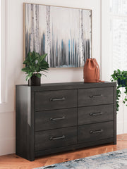 Hollivern King Panel Bed and Dresser in Dark Gray - PKG021620