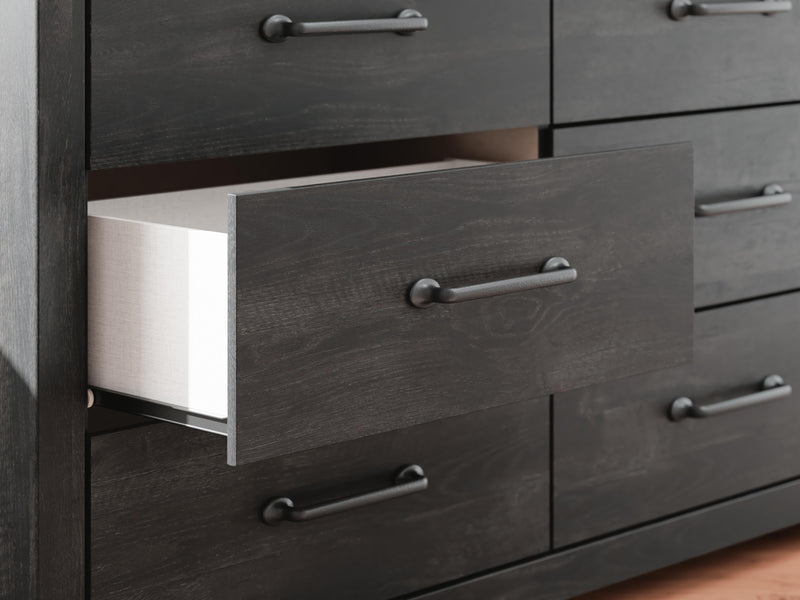 Hollivern King Panel Bed and Dresser in Dark Gray - PKG021620