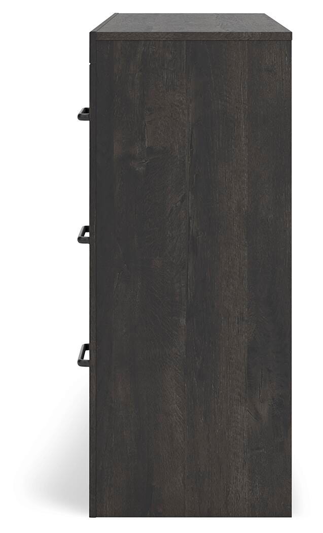 Hollivern King Panel Bed and Dresser in Dark Gray - PKG021620