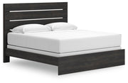 Hollivern King Panel Bed, Dresser and Mirror in Dark Gray - PKG021614