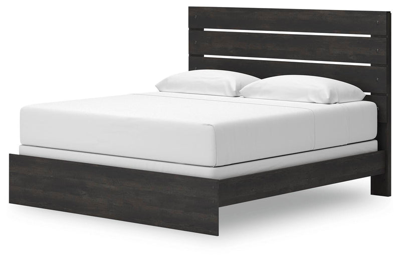 Hollivern King Panel Bed, Dresser and Nightstand in Dark Gray - PKG021621