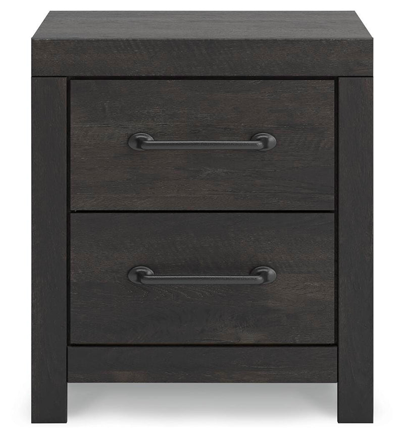 Hollivern King Panel Bed, Dresser, Mirror and 2 Nightstands in Dark Gray - PKG021615
