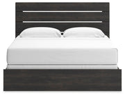 Hollivern King Panel Bed, Dresser, Mirror and 2 Nightstands in Dark Gray - PKG021615
