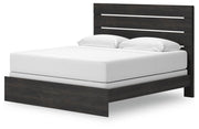 Hollivern King Panel Bed, Dresser, Mirror, Chest and Nightstand in Dark Gray - PKG021619