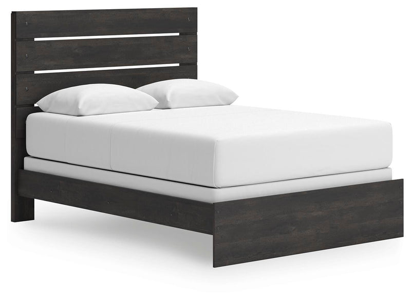Hollivern Queen Panel Bed and Dresser in Dark Gray - PKG021612