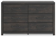 Hollivern Twin Panel Bed and Dresser in Dark Gray - PKG021593