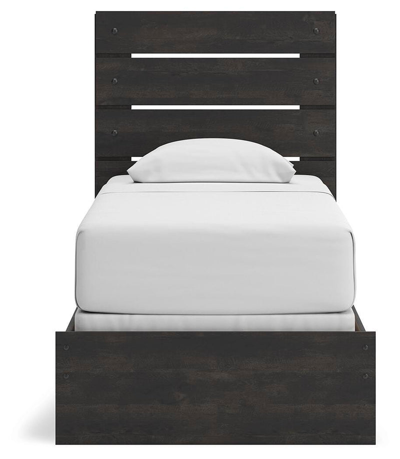 Hollivern Twin Panel Bed and Dresser in Dark Gray - PKG021593