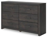 Hollivern Twin Panel Bed and Dresser in Dark Gray - PKG021593