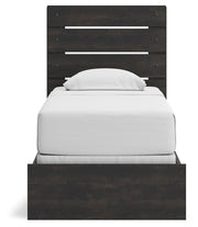 Hollivern Twin Panel Bed, Dresser, Mirror and Chest in Dark Gray - PKG021591