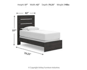 Hollivern Twin Panel Bed, Dresser, Mirror and Chest in Dark Gray - PKG021591