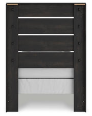Hollivern Twin Panel Bed, Dresser, Mirror and Nightstand in Dark Gray - PKG021590